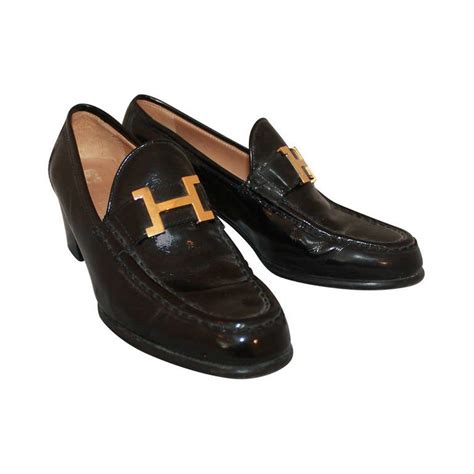 hermes black loafers